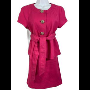 J. Crew Collection Pink Cotton Skirt Suit Women Size 10/8 Spring Easter Outfit